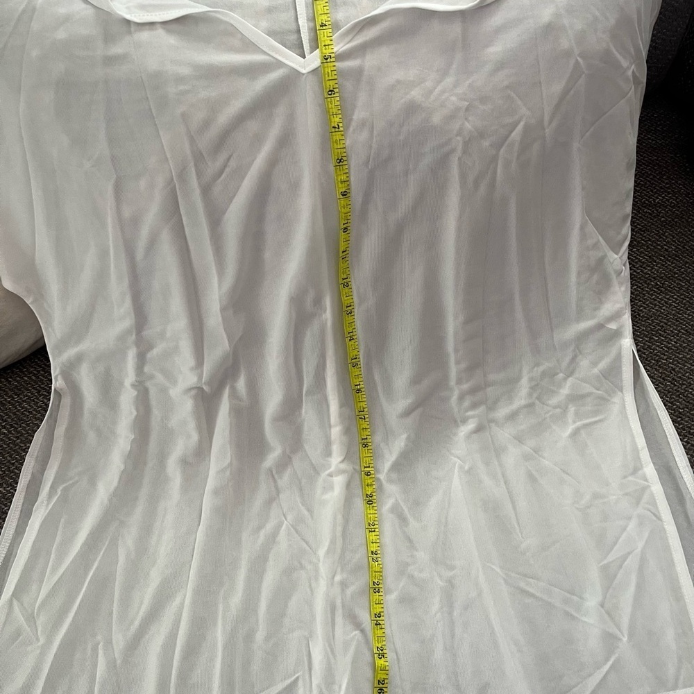 Cupshe White Sheer Ruffle Blouse​​​​